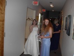 Bride and Maid-of-Honor get ready backstage.
